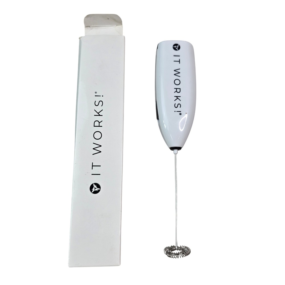It Works! Handheld Milk Frother‎ White Battery Operated Portable Coffee Whisk S3